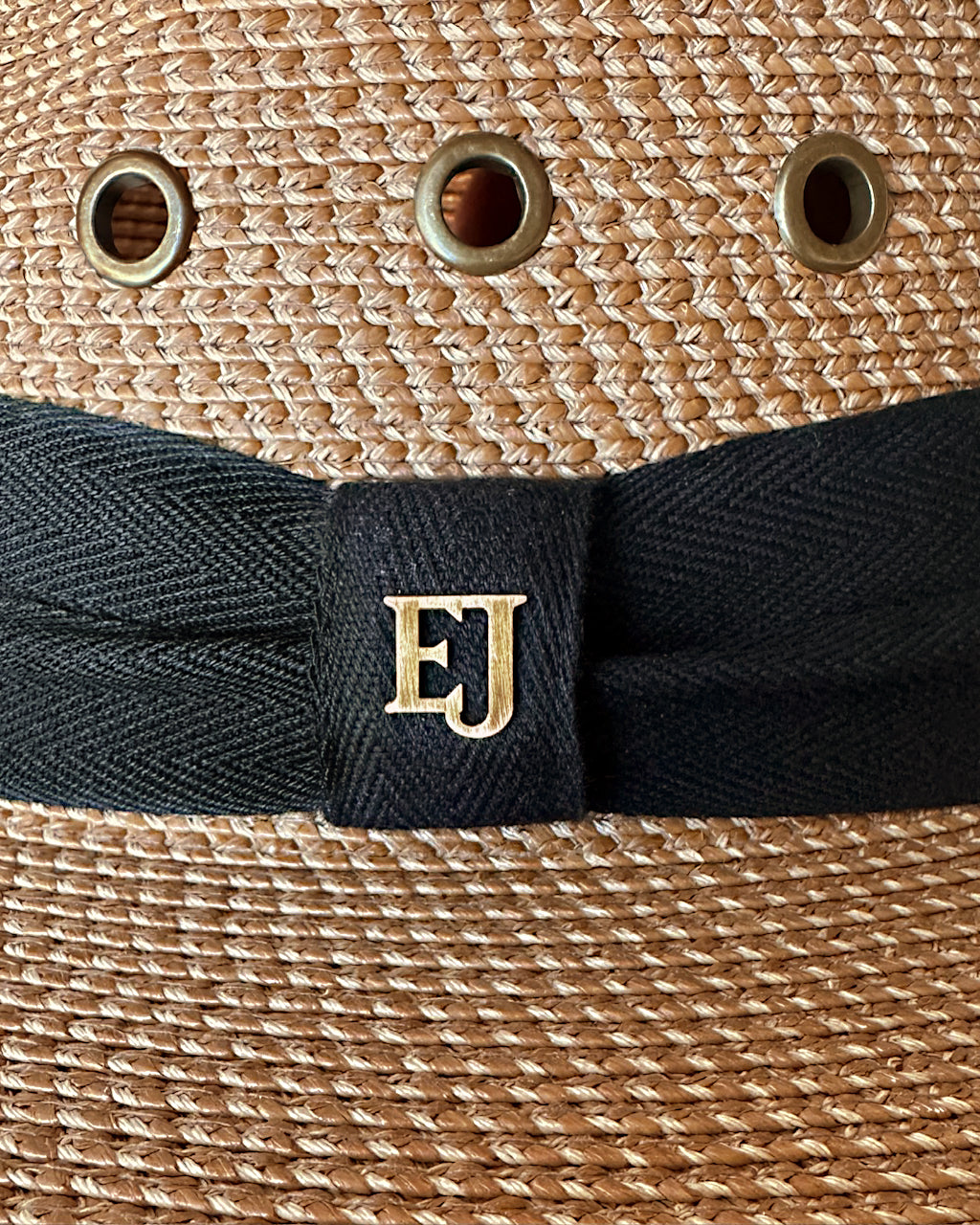 Men's Natural/Black Raffia Straw Fedora Hat for Men