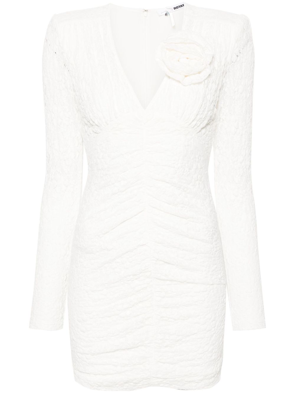 Floral-lace pattern minidress - Neutrals