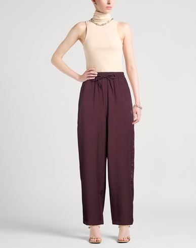 Woman Pants Chocolate brown Size M Recycled polyester