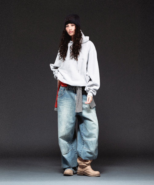 REVERSED CUT-OFF HOODIE GREY