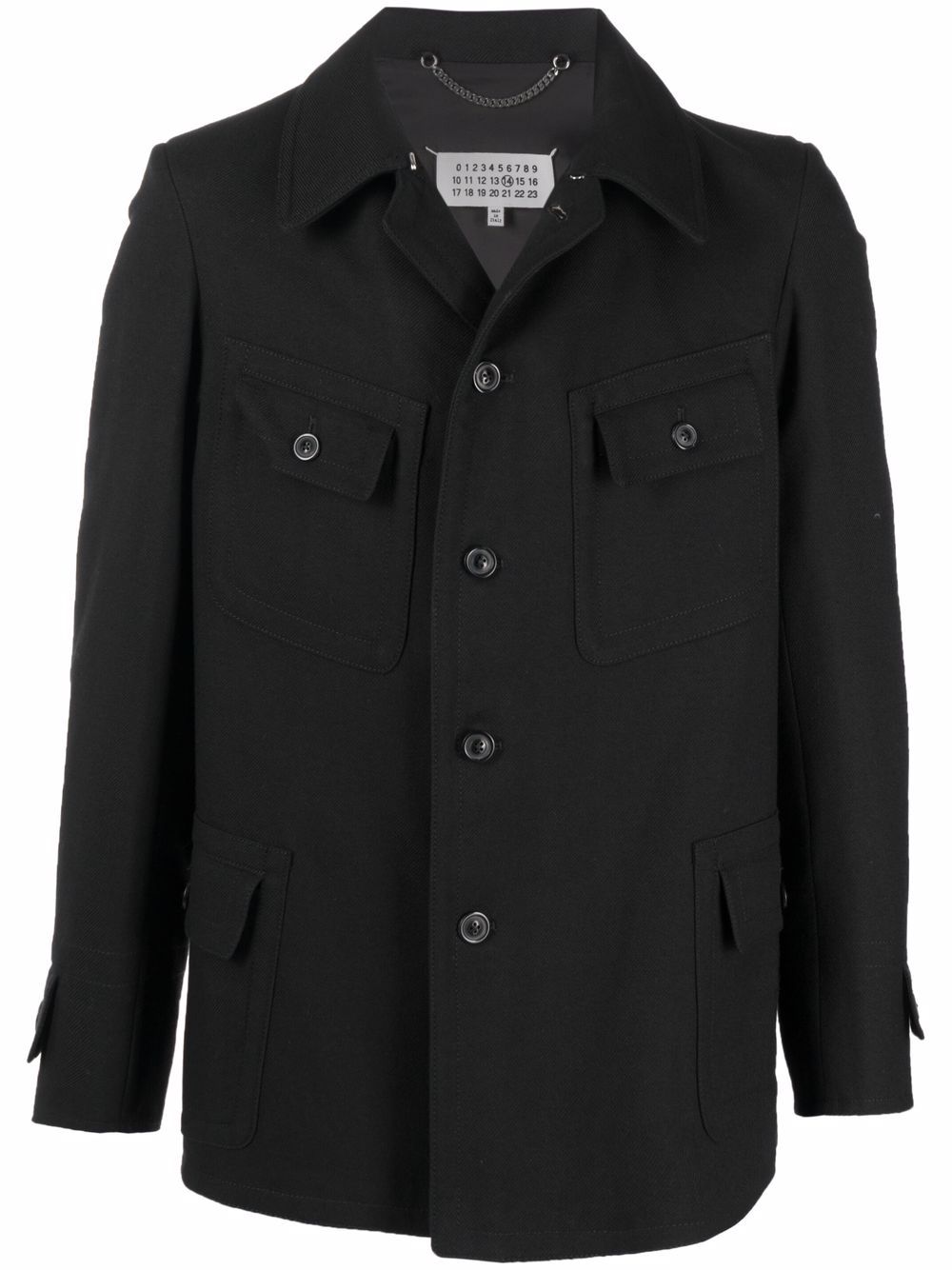Single-breasted denim coat - Black