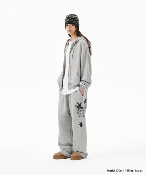 PRAY APPLIQUE SWEAT PANT GREY