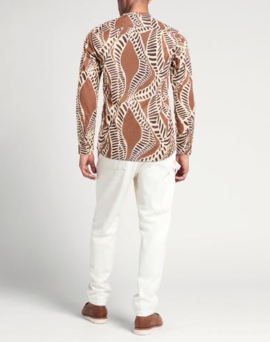 Man Shirt Brown Size S Cotton