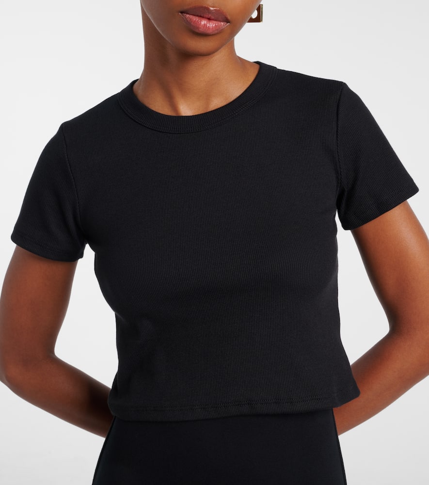 Kelly cropped cotton-blend jersey T-shirt