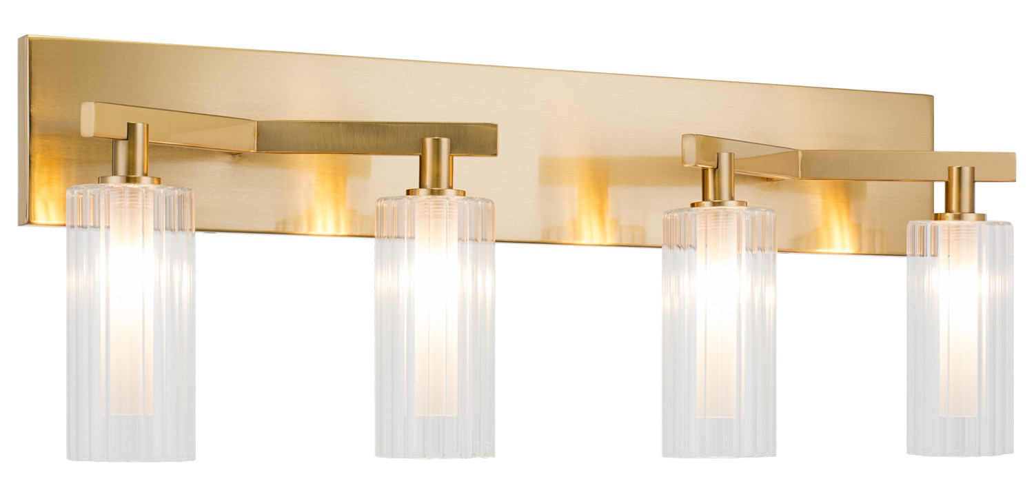 Aged Gold Brass Four Light Wall Sconce from the Kristof Collection