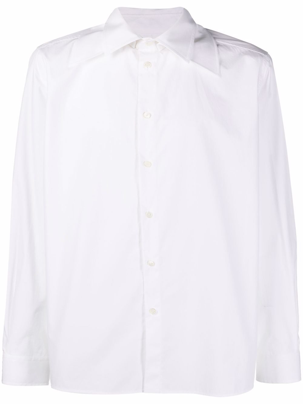 Spread-collar cotton-poplin shirt - White