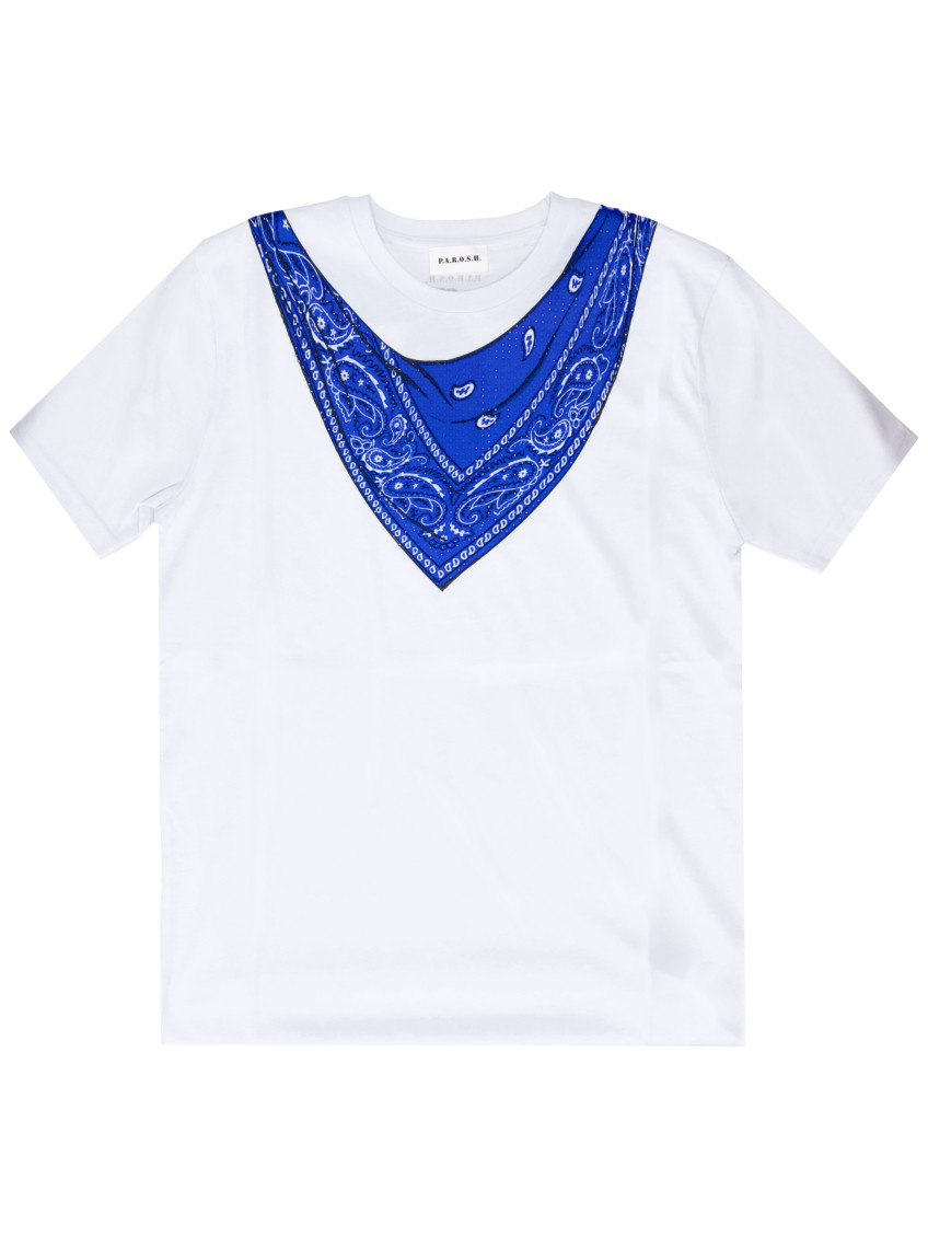 White Crew Neck Printed T-Shirt