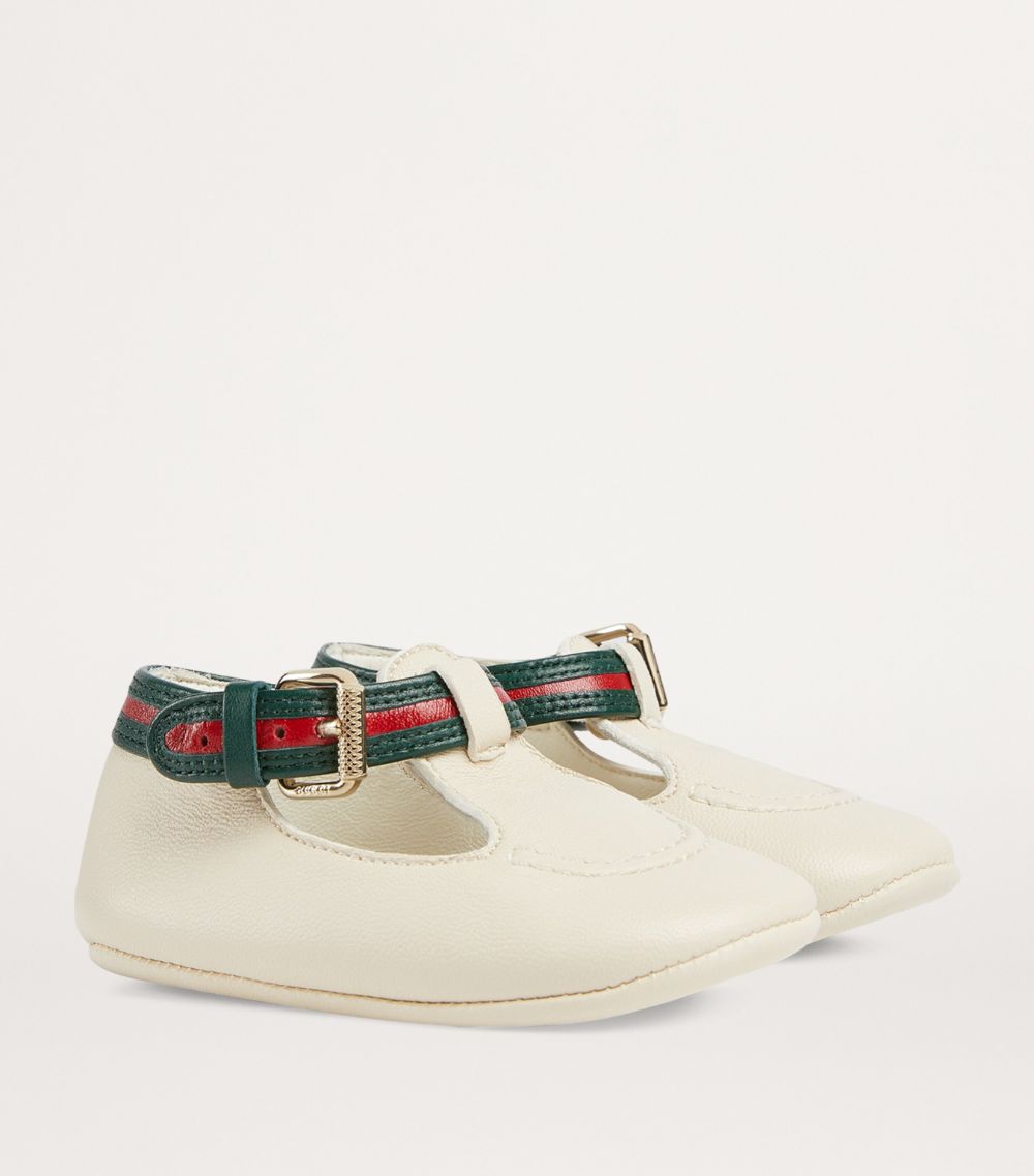 Kids Leather Web Stripe Boots