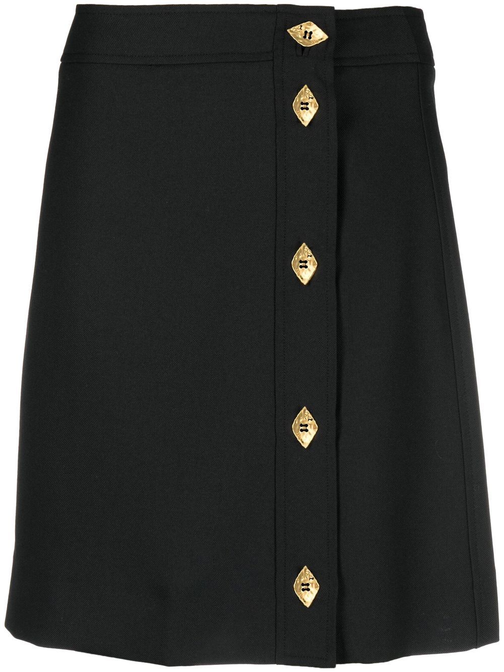 Button-up mini skirt - Black