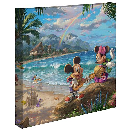Thomas Kinkade Mickey & Minnie in Hawaii Gallery Wrapped Canvas