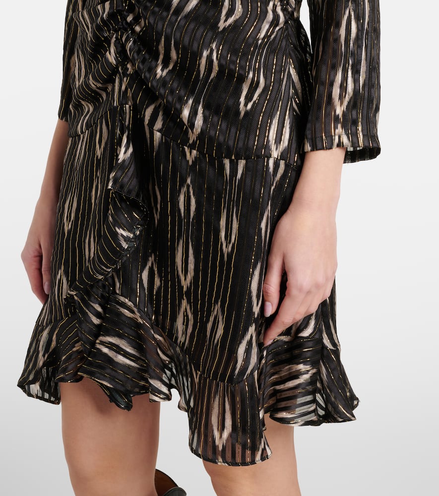 Octavia snake-effect silk-blend minidress