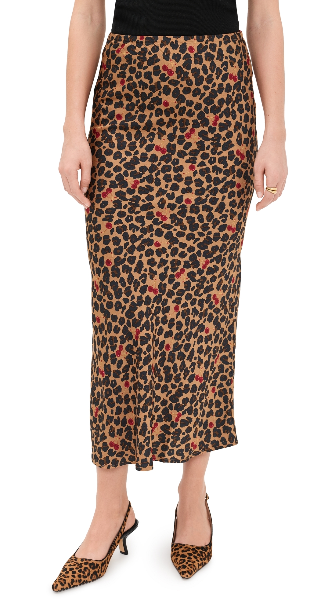 Cherry Leopard Dorris Skirt Brown