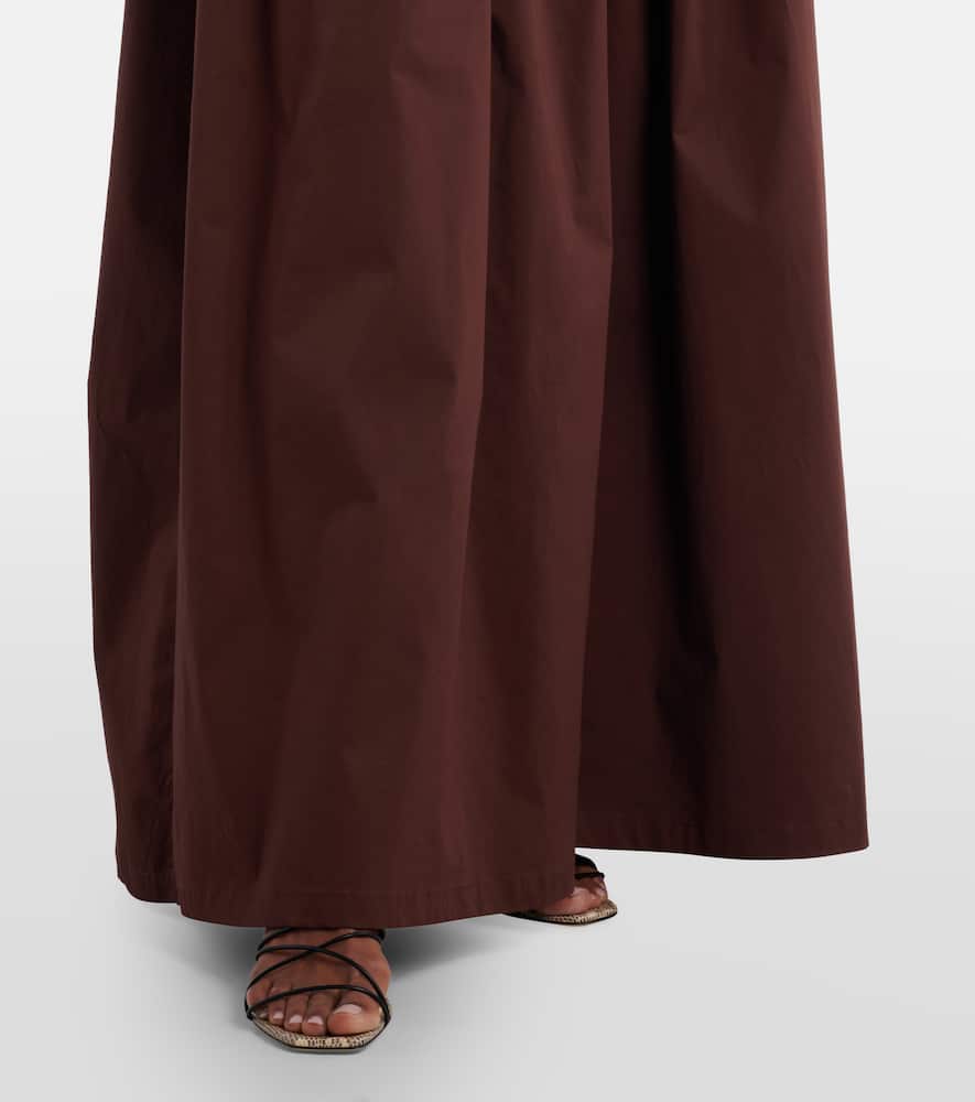 Open-back cotton maxi dress