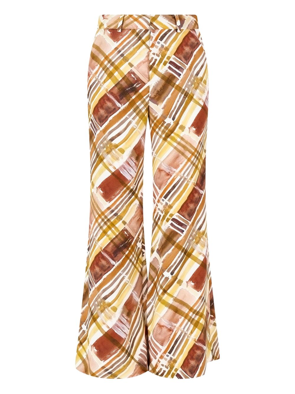 Abstract-print trousers - Brown