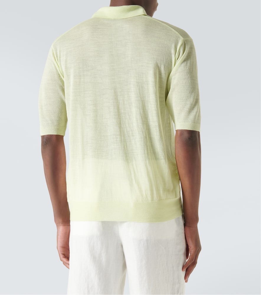 Wool and silk polo sweater