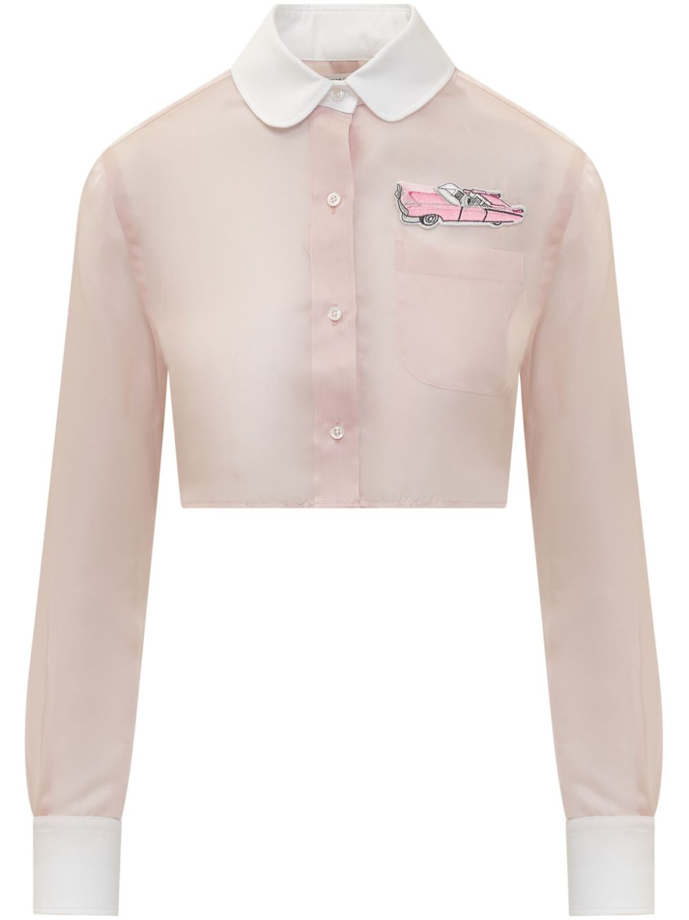 Patch-detail shirt - Pink