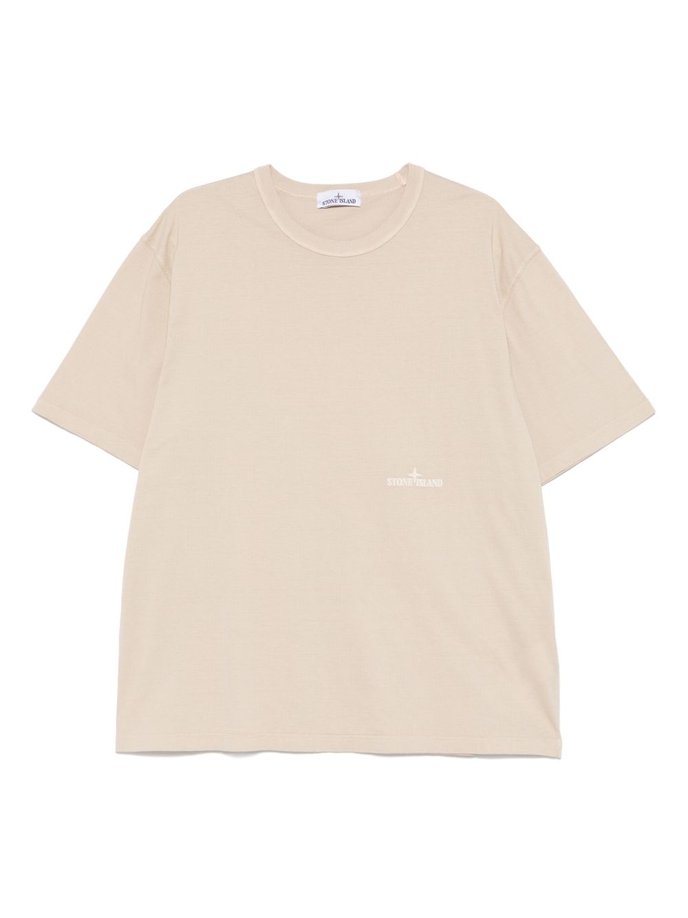 Logo-embroidered T-shirt - Neutrals
