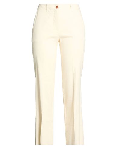 Woman Pants Cream Size 0 Linen, Viscose, Elastane