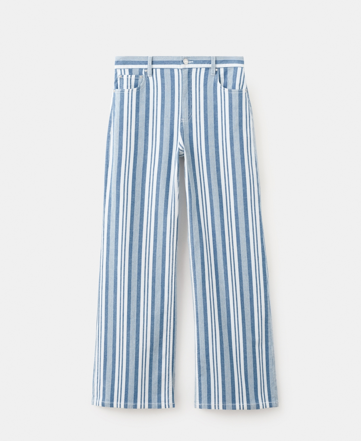 Women's Straight Striped Jeans - Blue