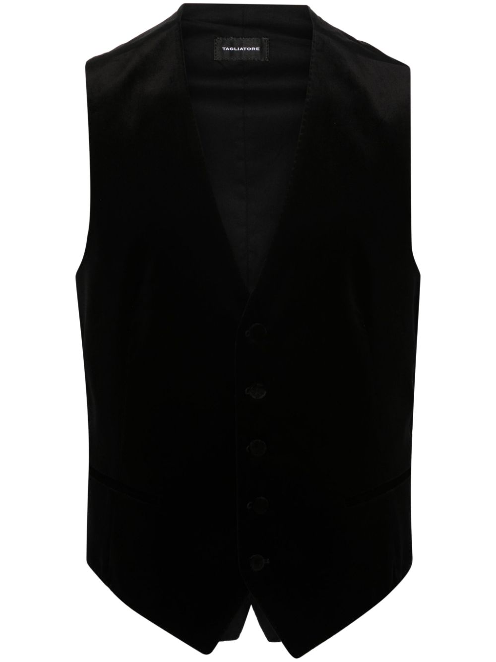 Velvet panelled waistcoat - Black