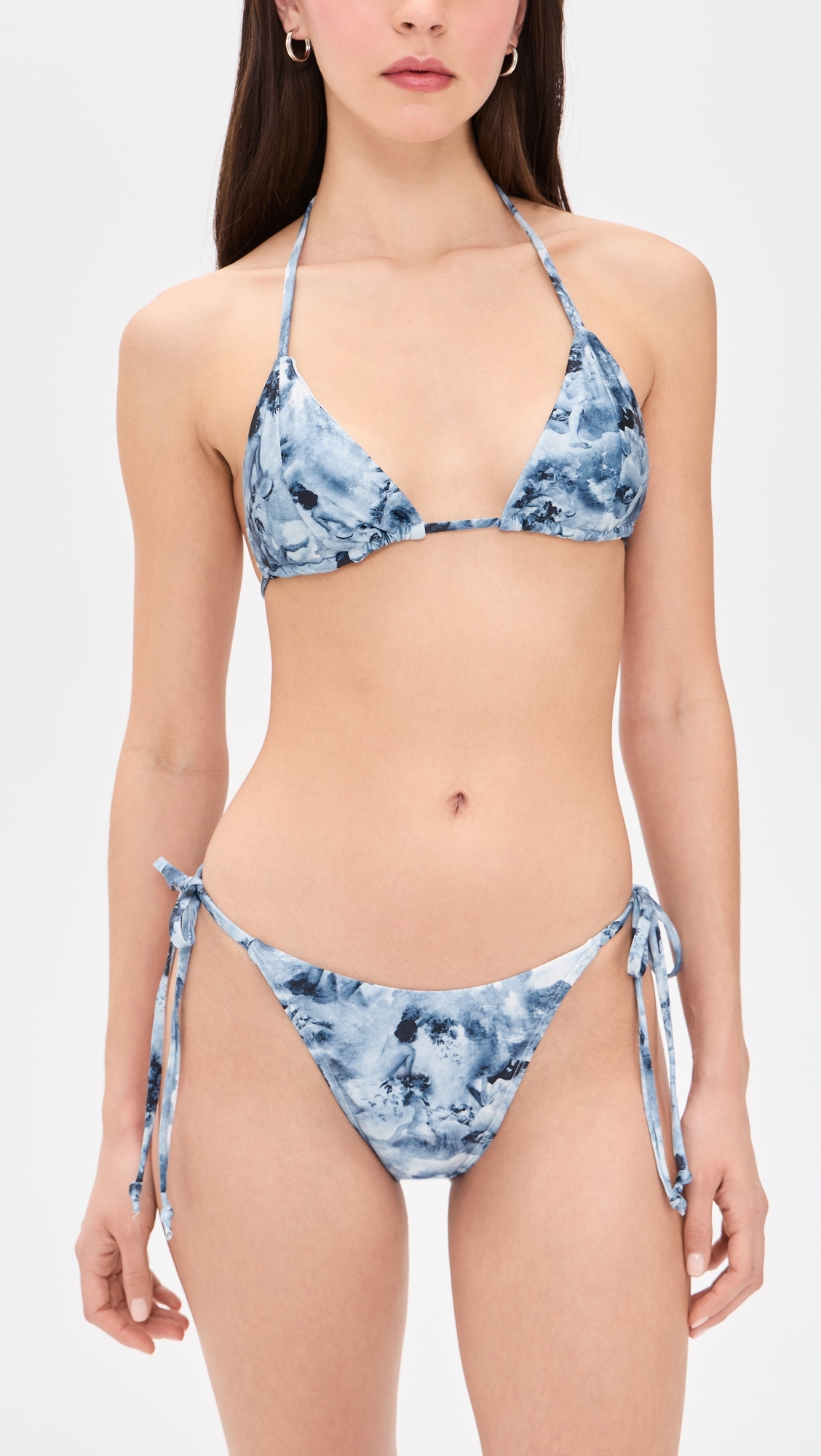 Print String Bikini Top Blue Angel Print