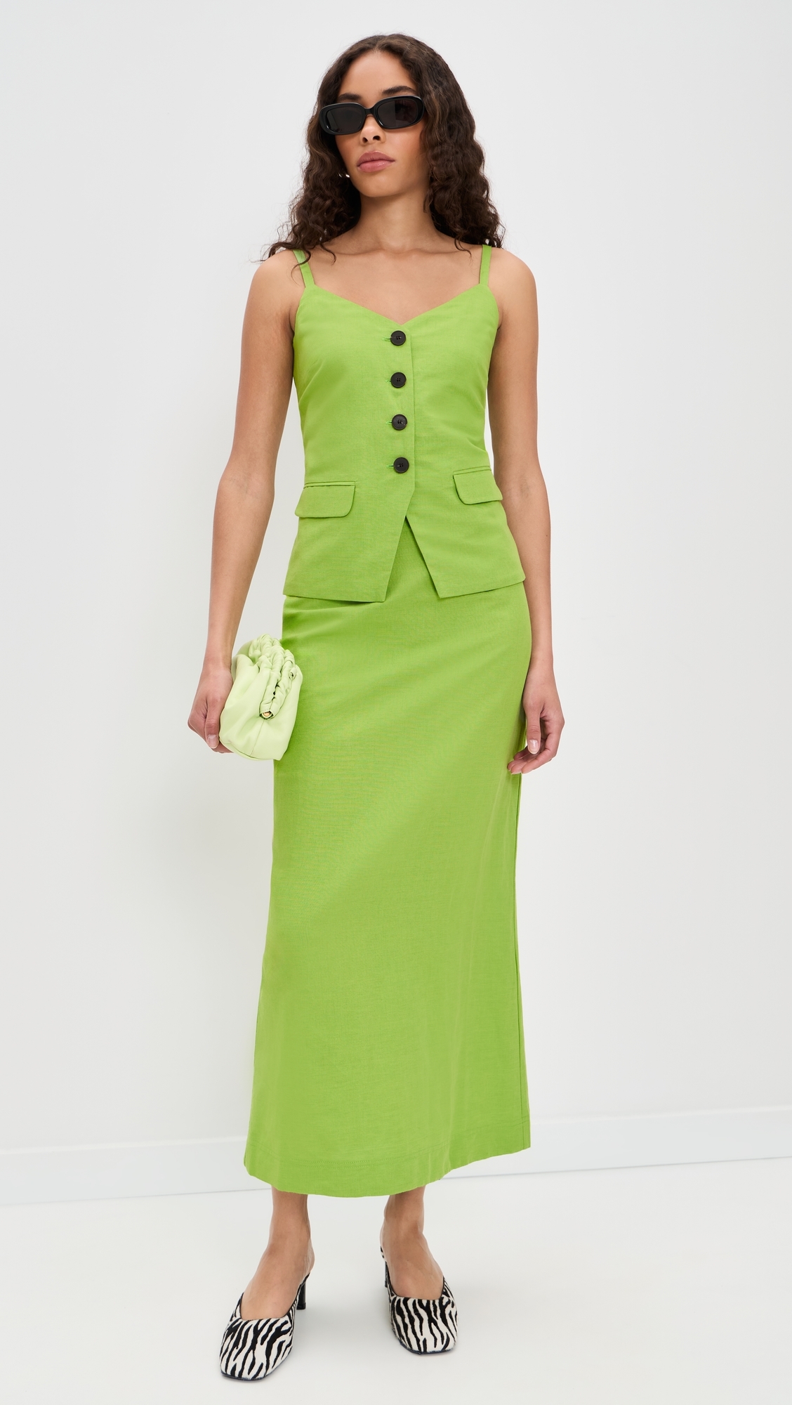 Mia Linen Mix Skirt Apple