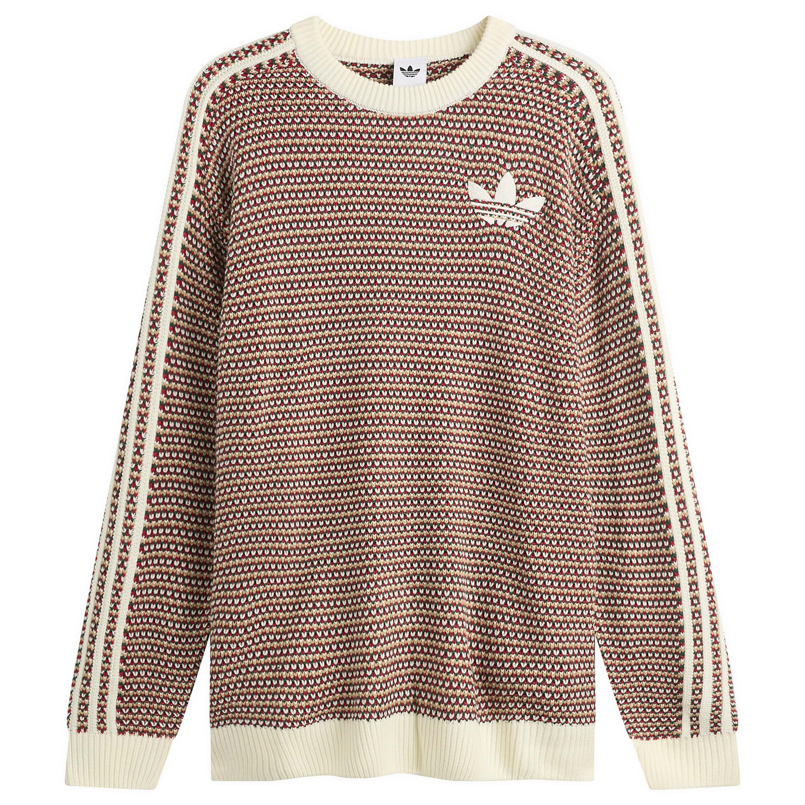 Women's Xmas Knit Jumper Off White/Collegiate Green/Equipment Red