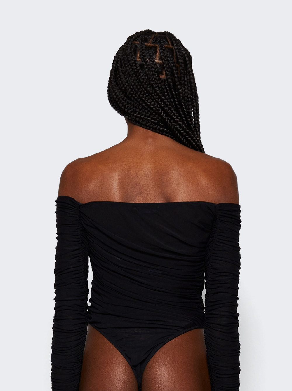 Ruched Mesh Bodysuit