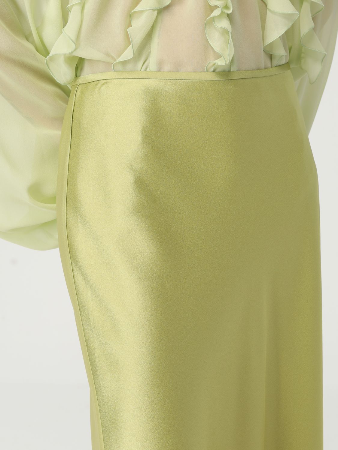 Satin midi skirt - Black