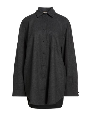 Woman Shirt Charcoal Size 0 Viscose, Polyester, Wool, Elastane