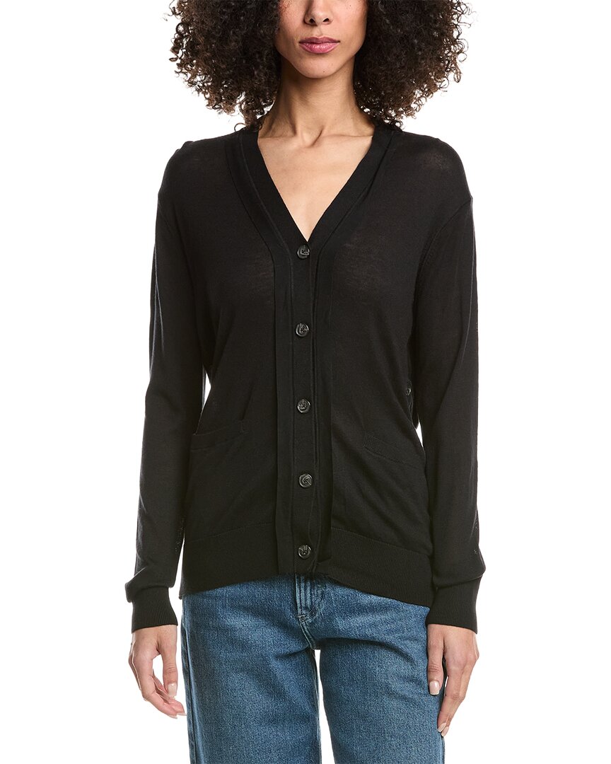 Faux Layered Wool & Silk-Blend Cardigan