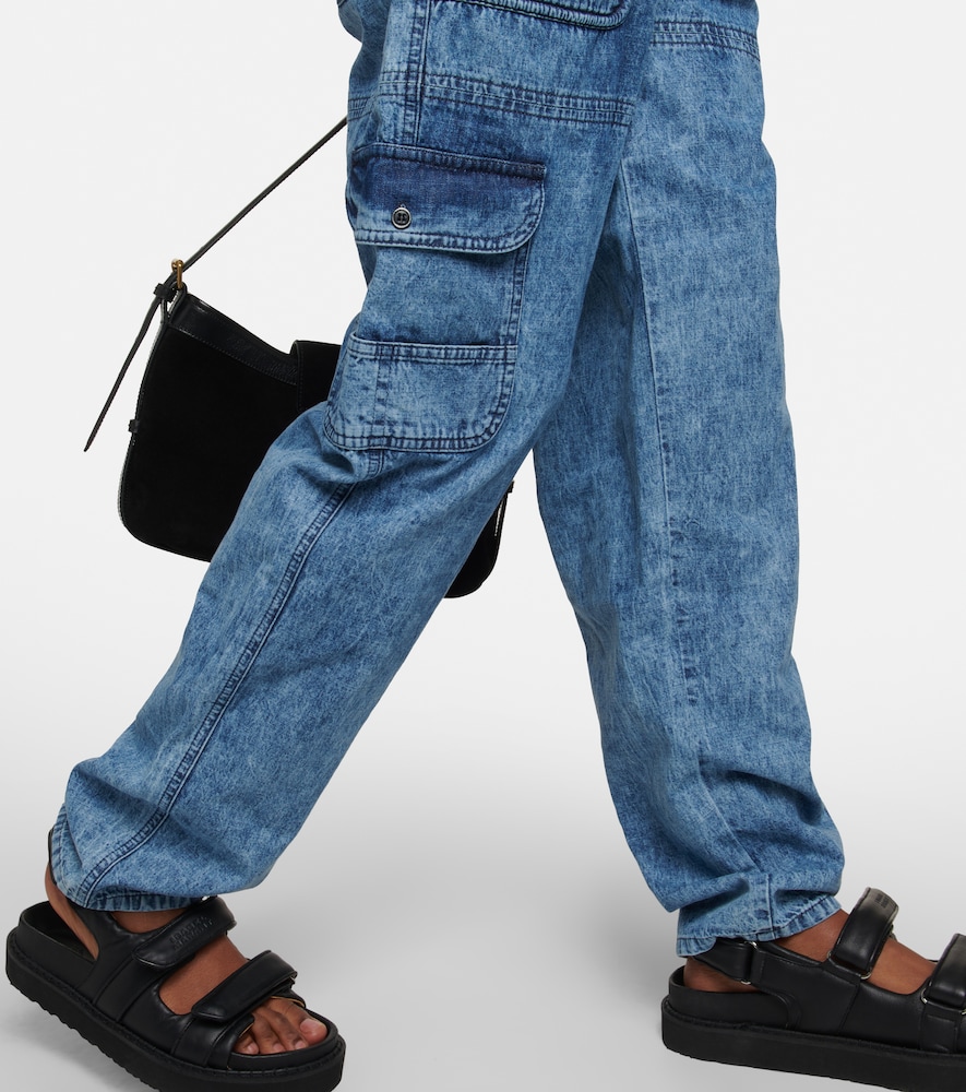 Marant Etoile Viamao straight cotton chambray pants