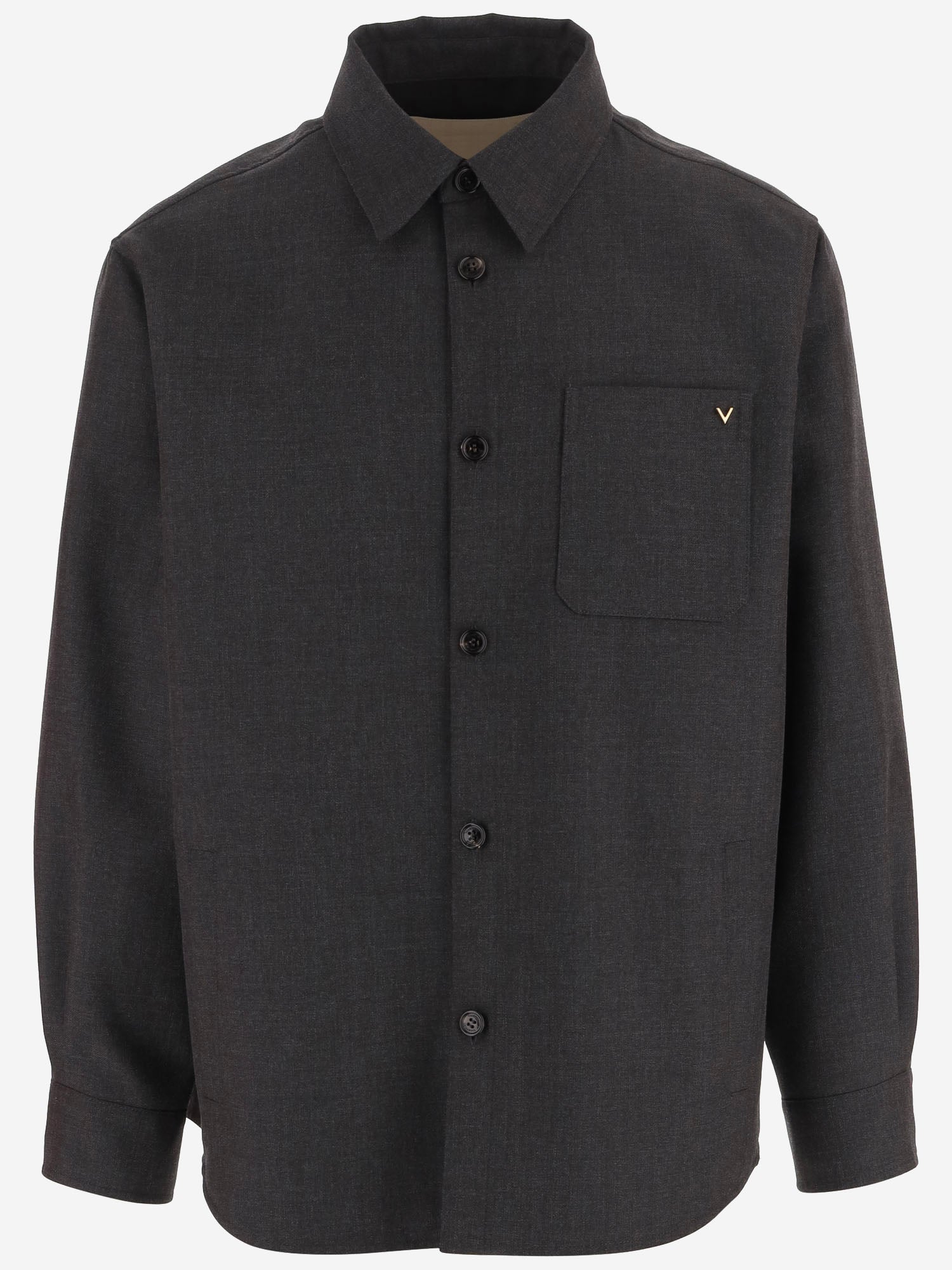 Wool-Blend Nylon Jacket — Gray