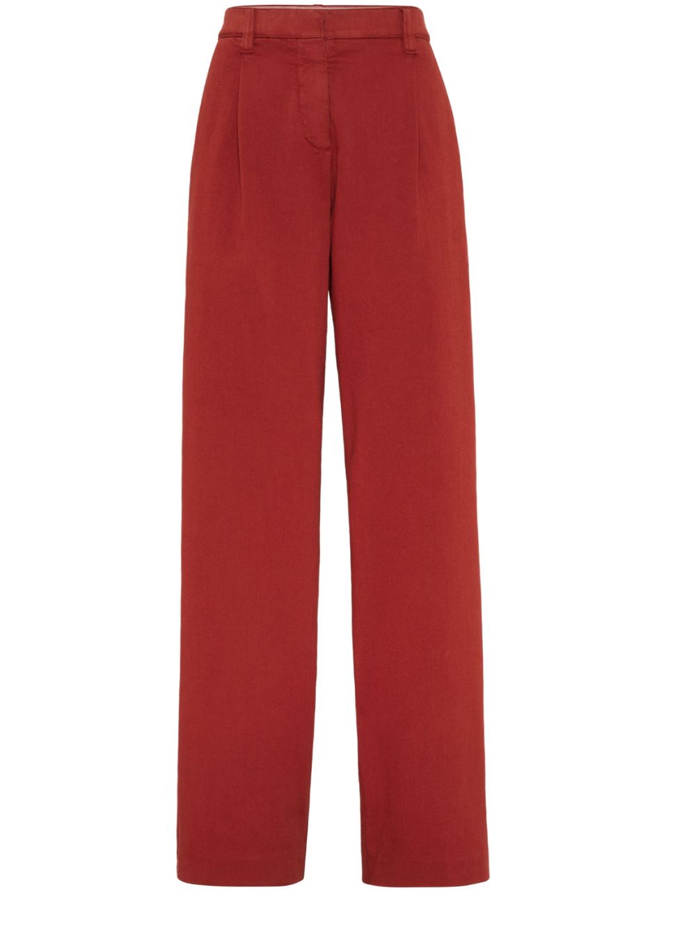 Cotton mid-rise pants - Red
