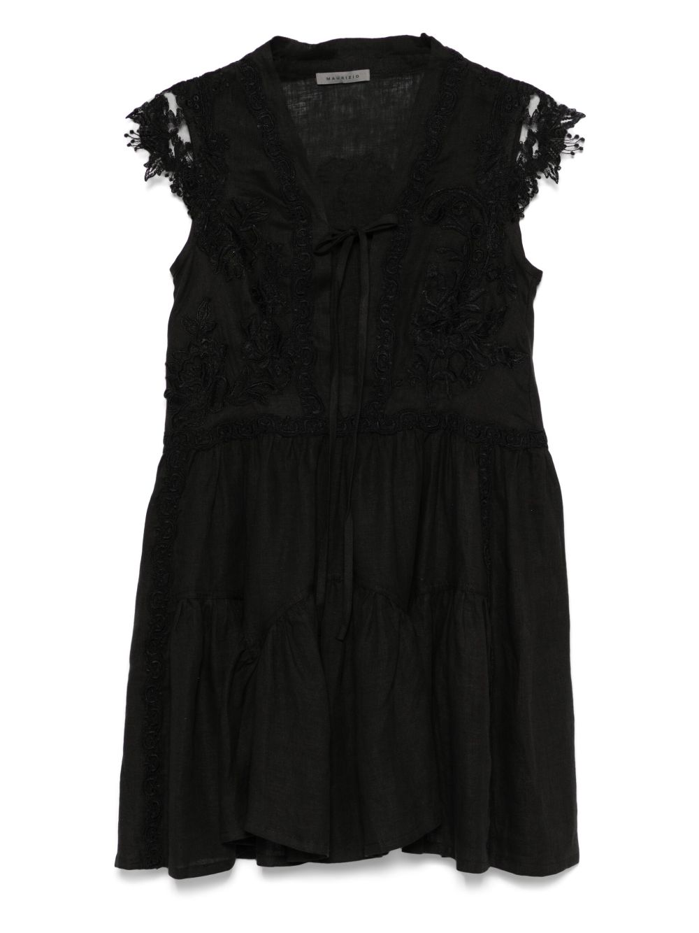 MAURIZIO MYKONOS lace-detail mini dress - Black