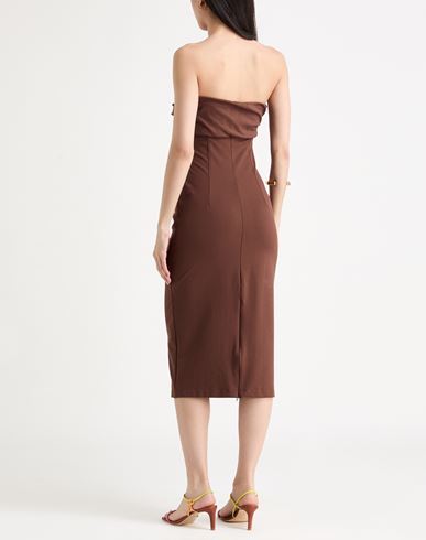 Woman Midi dress Light brown Size M Viscose, Nylon, Elastane