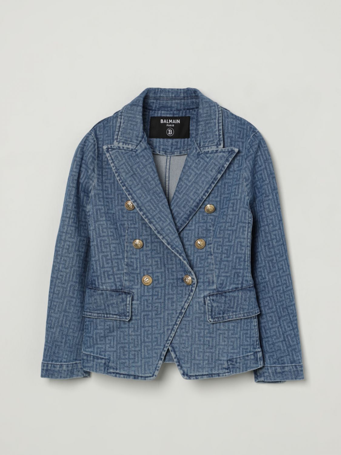 Jacket BALMAIN Kids color Gnawed Blue