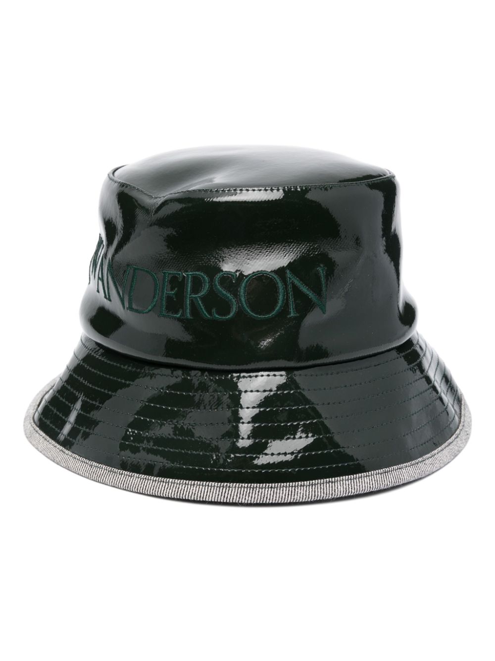 Logo-embroidered coated bucket hat - Green
