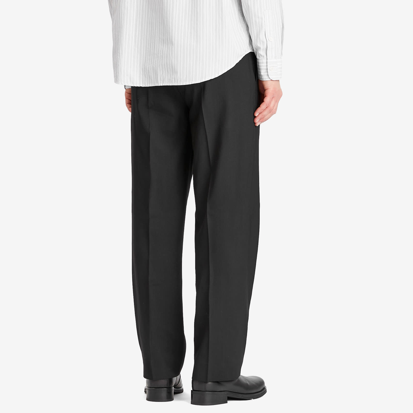 Men's Wool Study Trousers in Black Tropical Wool