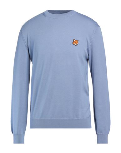 Maison Kitsuné Man Sweater Slate blue Size XL Wool