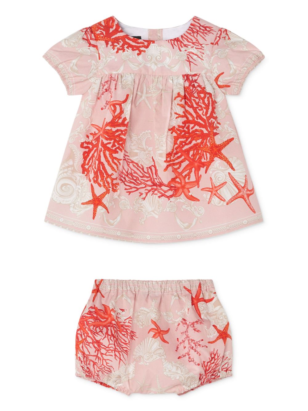 Sea life-print dress set - Pink