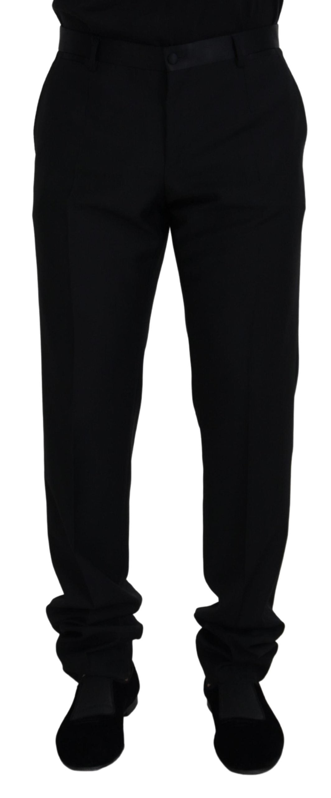 Virgin Wool-Silk Blend Chino — Black