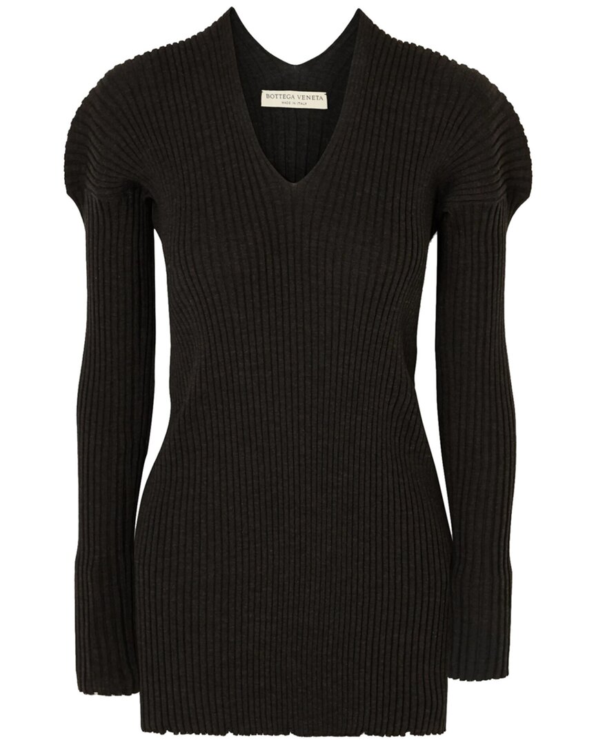 Ribbed Knit Wool Sweater