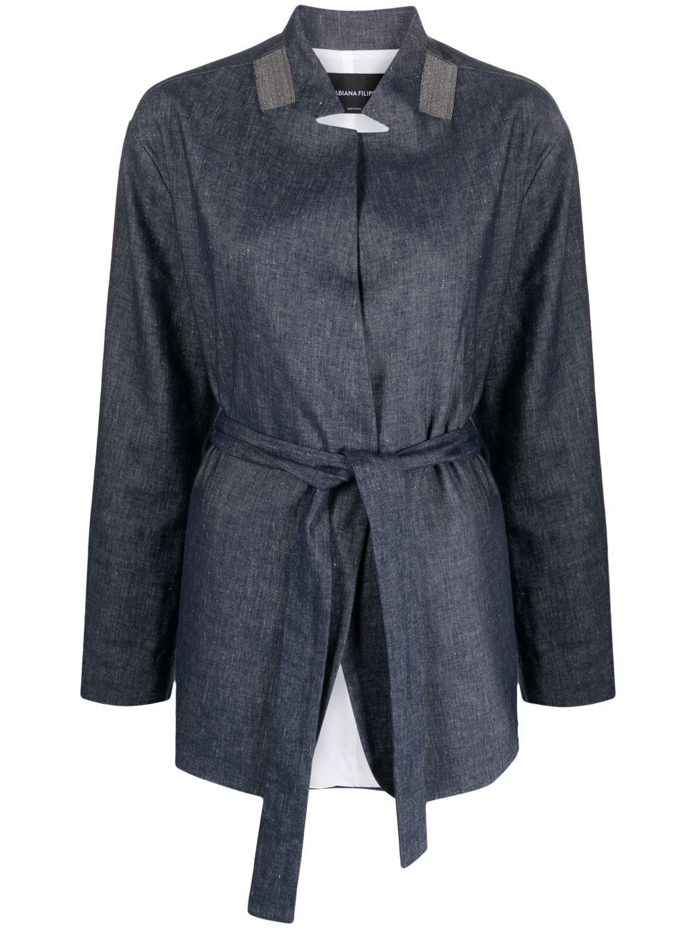 Belted wrap jacket - Blue