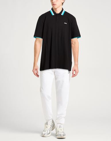 Man Polo shirt Black Size 4XL Cotton