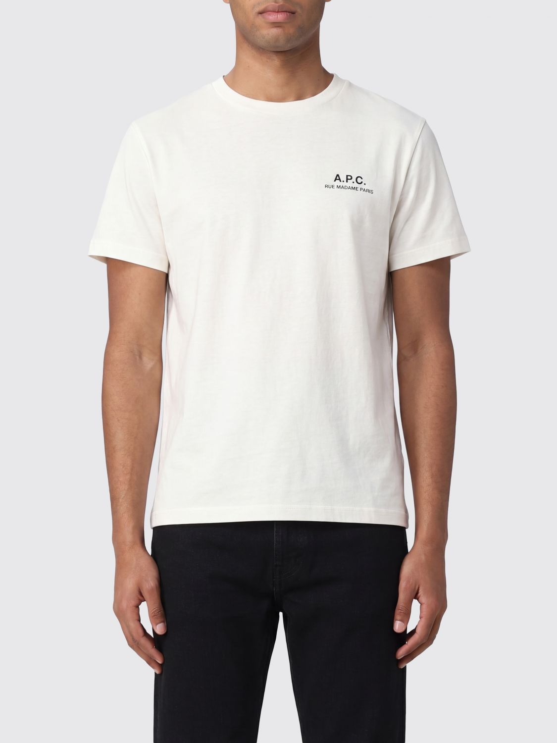 A. P.C. Short-Sleeved Cotton T-Shirt with Contrast Logo Print