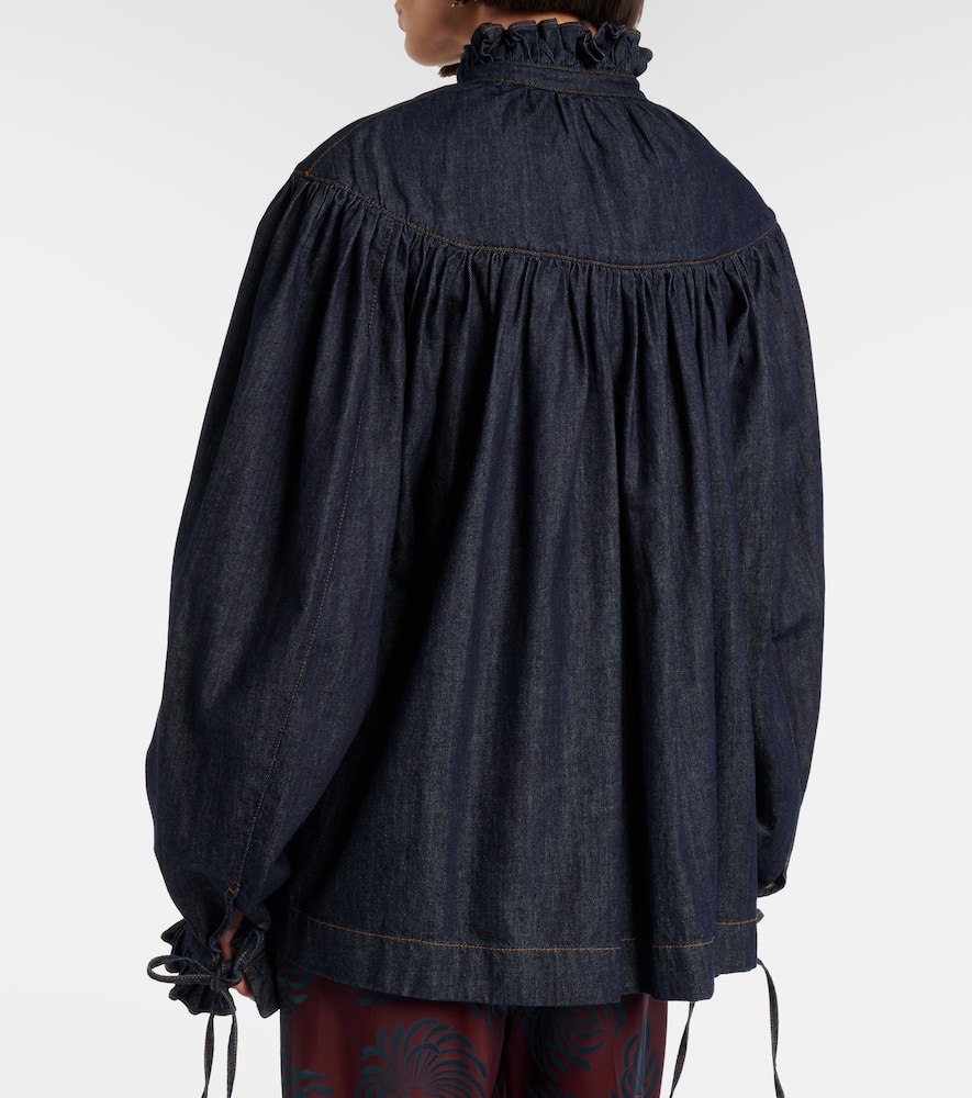 Ruffled cotton blouse