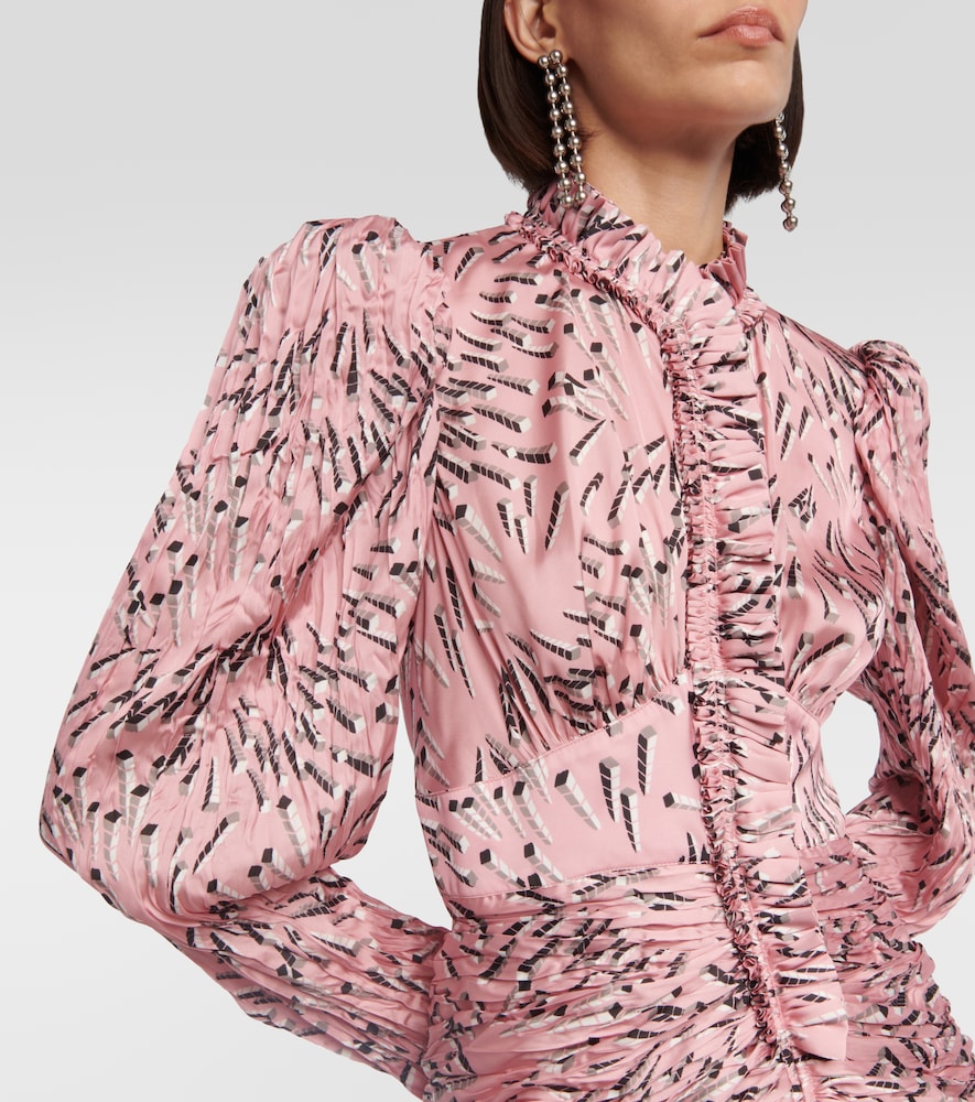 Printed ruched minidress