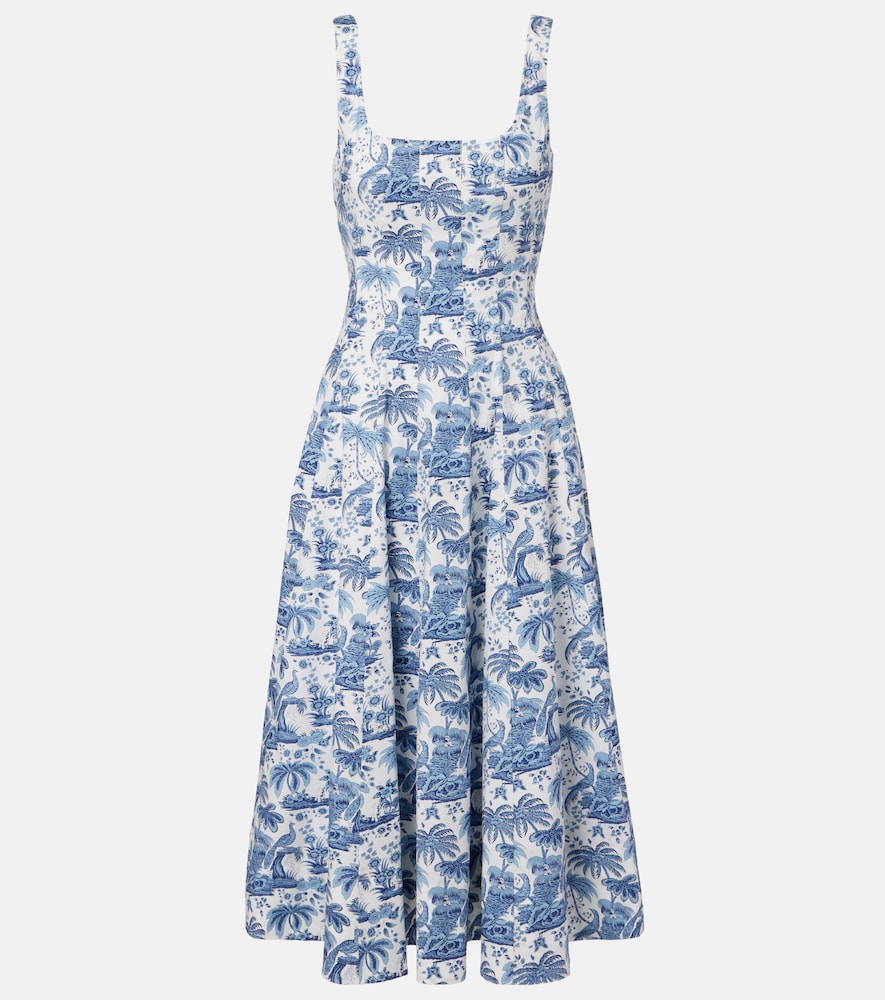 Wells floral cotton poplin midi dress