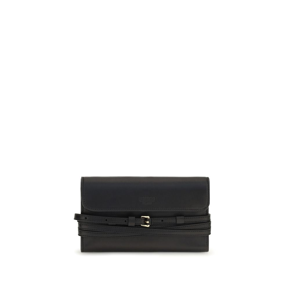 Goatskin with Buckle Wallet — Black